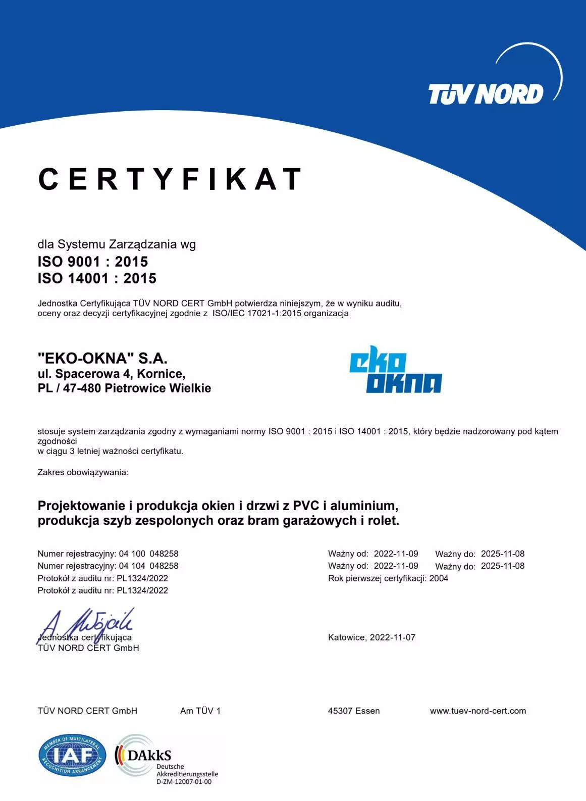 Certyfikat jakości 5